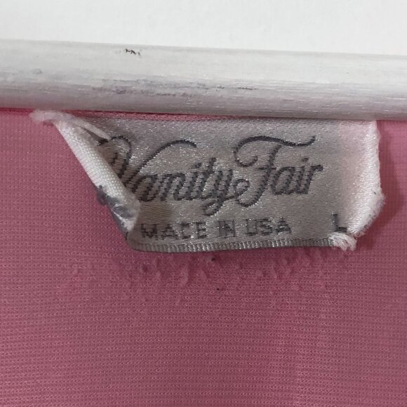 Vintage Vanity Fair Pink Nightgown Embroidered Flutter Sleeves Size Large - Picture 4 of 6